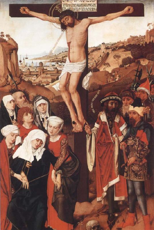 PLEYDENWURFF, Hans Crucifixion of the Hof Altarpiece oil painting picture